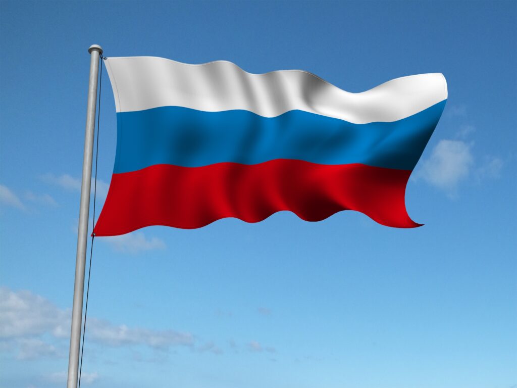ロシアの国旗を撮影した写真