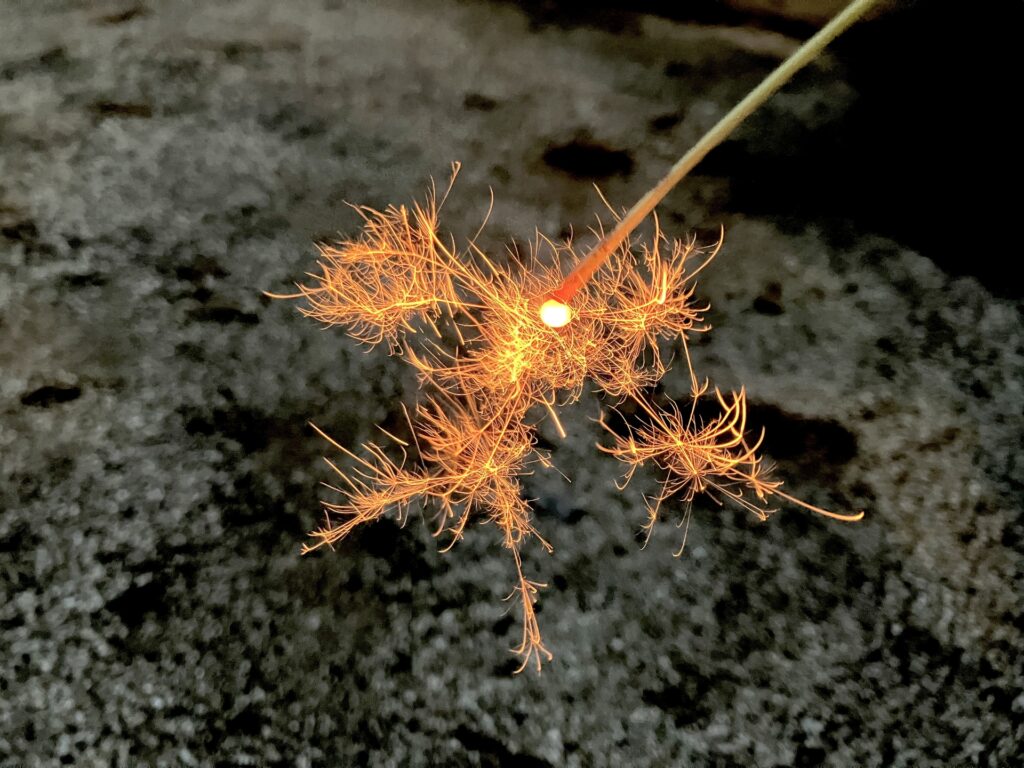 線香花火を使用している人