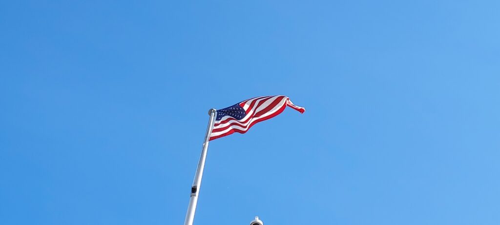 アメリカの国旗を撮影した写真