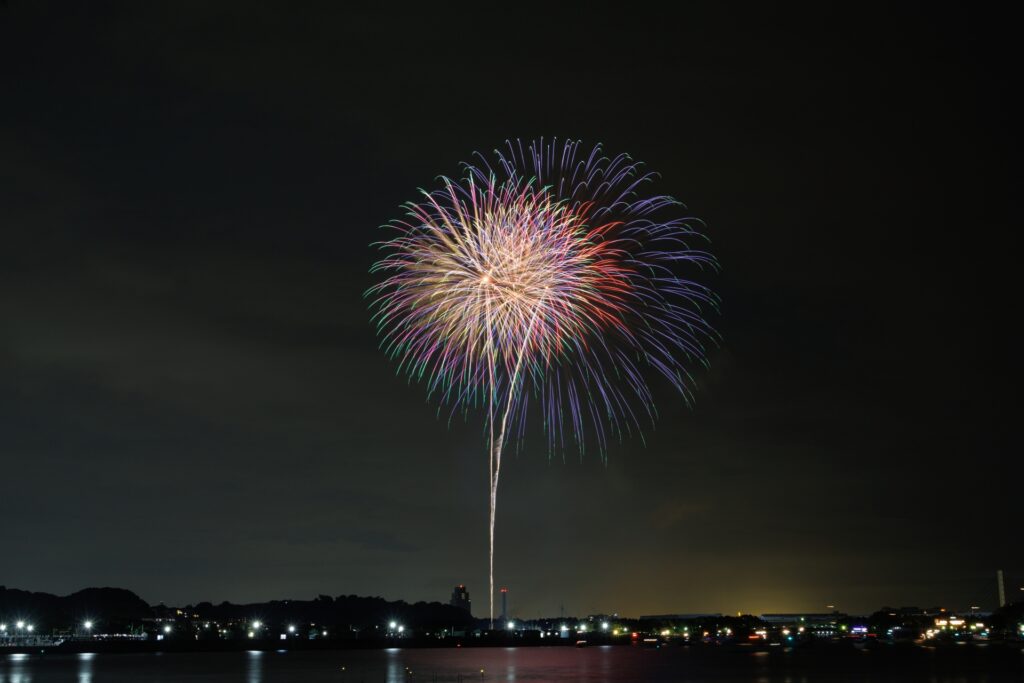 花火を撮影した写真